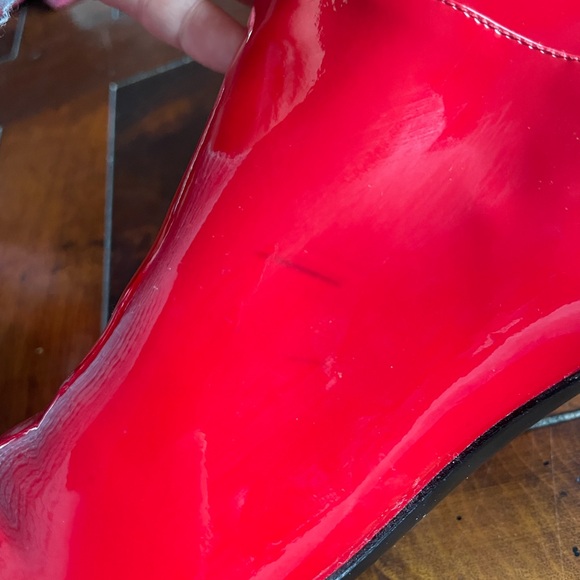 Via Spiga Red Patent Leather Kitten Heel Booties Size 7.5 NWOT - Picture 11 of 12